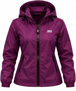 <b>Womens</b> Packable Windbreaker <b>Jacket</b> <b>Lightweight</b> <b>Hooded</b> Raincoat Outdoor Running Shell Casual Sportswear Wholesale Custom Clothing - Product Image 1
