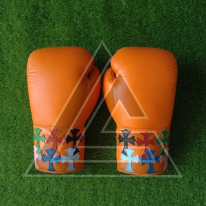 Fabrication en usine, gants de boxe Chrome Heart personnalisés les plus vendus, gants de boxe professionnels en cuir véritable - Product Image 3