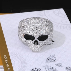 Bague Crâne Alien en Argent 925 avec Diamant de Laboratoire Certifié, Légère, Style Iced Out, Gothique Hip Hop, Bijou Statement pour Homme - Product Image 6