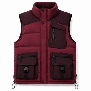 <b>Men's</b> Outdoor <b>Warm</b> Puffer Vest Stand Collar Insulated Quilted Sleeveless <b>Jacket</b> for Winter Travel - Product Image 5