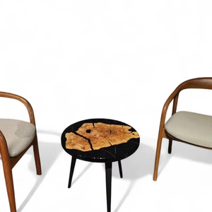 Table basse en bois et résine époxy de style traditionnel, design unique, pour salon et salle à manger, mobilier de maison à vendre - Product Image 1