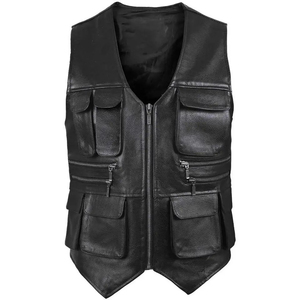 Chaleco de Cuero de Buena Calidad, 100% Cuero, Diseño Transpirable, Chaleco de Cuero Moderno a Precio Razonable, Ropa para Hombre - Product Image 5