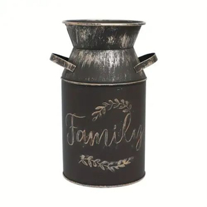 Nouveau design de vase en métal galvanisé en forme de canne à lait avec poignée, fournisseur en gros de cannes à lait galvanisées, porte-fleurs le plus vendu - Product Image 4