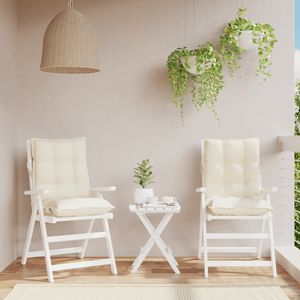 Juego de 2 cojines para silla de respaldo bajo de tela Oxford color crema, 39,4 x 19,7 pulgadas, para uso en exteriores - Product Image 1