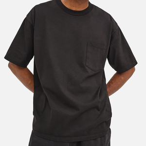 T-shirt à manches courtes avec poche, t-shirts d'été pour hommes, t-shirts en coton pur pour hommes, t-shirt en jersey biologique pour hommes, t-shirt à col rond pour hommes - Product Image 1