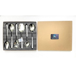 Ustensiles de cuisine professionnels en acier inoxydable avec manche en nacre, cuillères à huile, spatules, couverts - Product Image 1