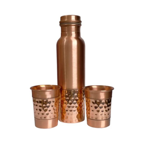 Classic Design Pure <b>Copper</b> Hammered Water <b>Bottle</b> Handcrafted Ayurvedic Vessel for Natural Health Eco-Friendly Drinkware - Product Image 5