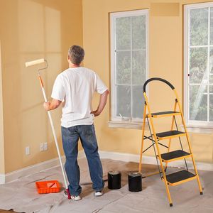 Portable Home and <b>Kitchen</b> 4-<b>Step</b> Folding Ladder Anti-Slip with Rubber Hand Grip RT - Product Image 2