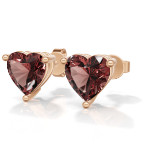 Heerani Jewels Natural Garnet 925 Sterling Silver Classic <b>Stud</b> Vermeil <b>Rose</b> <b>Gold</b> Unisex Engagement Wedding <b>Earrings</b> - Product Image 1