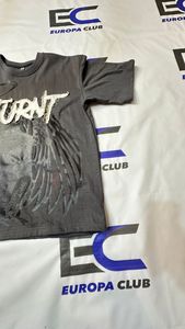 T-shirt en denim 100% coton, effet usé, avec appliqué, logo personnalisé, coupe ample, streetwear, respirant - Product Image 4