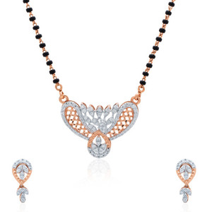 Juego de Mangalsutra de Oro Rosa de 14 Quilates al por Mayor con Pendientes, 6.200g de Peso Neto, Juego de Joyería de Oro Real Marcado para Minoristas y Proveedores - Product Image 1