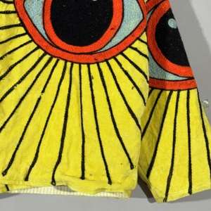 <b>Yellow</b> Velvet Eye Embroidery Suzani Jacket – Handmade Boho Festival Coat, Artistic Statement Outerwear, Unique - Product Image 2