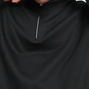 Sweat-shirt noir pour homme de haute qualité, coupe classique, tricoté, 100% coton molletonné, col montant, léger, respirant, OEM ODM - Product Image 3