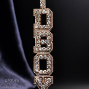 Colgante Personalizado con Letra y Nombre, Joyería Iced, Plata de Ley 925, Chapado en Oro de 18K, Moissanita VVS, Lujo Hip Hop, Dijes Iced Verticales - Product Image 1