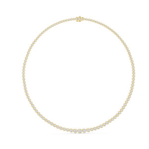 สร้อยคอทองคำขาว 14K ประดับเพชรทรงกลมเพาะเลี้ยงในห้องปฏิบัติการ สำหรับผู้หญิง สวมใส่ได้ทุกวัน |   เพชรที่เพิ่งเพาะเลี้ยง - Product Image 5