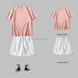 T-shirt à col en O unisexe 180gsm 95% coton 5% Spandex respirant Streetwear motif solide teint uni tricoté - Product Image 1