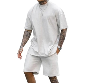 Conjunto Deportivo Ligero de Verano para Hombre, Transpirable, de Dos Piezas, Camiseta y Pantalones Cortos, Ropa Casual Urbana, Fabricante OEM ODM - Product Image 2