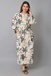 Peignoir Kimono en Coton Gaufré à Motifs Floraux pour Demoiselle d'Honneur, Robe de Bain Spa Douce et Absorbante, Coupe Décontractée, Vêtement d'Intérieur - Product Image 3
