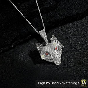Designer Animal Pendant <b>Necklace</b> With Moissanite Diamonds <b>Solid</b> <b>Silver</b> Iced Out Fashion Jewelry For Hip Hop Lovers - Product Image 4