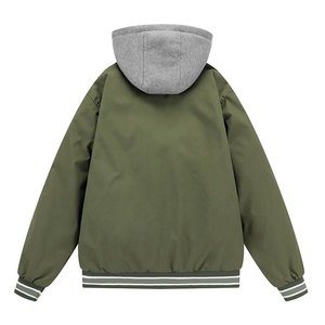 Hooded Varsity <b>Jackets</b> <b>Men</b> Custom Logo <b>Baseball</b> Plain Private Label Windproof Wholesale Winter - Product Image 4