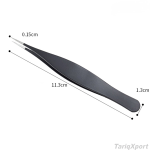 TariqXport – Lot de 3 pinces à épiler professionnelles en acier inoxydable de haute qualité pour cils, sourcils, points noirs et élimination des éclats - Product Image 3