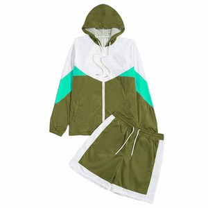 Custom Unisex Streetwear Windbreaker Tracksuit Set Breathable Lightweight Windproof Hooded Drawstring Closure Full Length Side - Product Image 6
