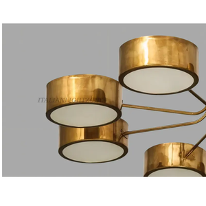 Brass Sputnik Chandelier Mid Century <b>Modern</b> Italian Stilnovo Style Multi Arm Designer Pendant <b>Ceiling</b> <b>Light</b> - Product Image 3