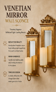 Traditional Gold Plated Wall <b>Sconce</b> Set of 2 Rectangular Framed <b>Candle</b> Holders Decorative Hanging Ornamental Design - Product Image 6