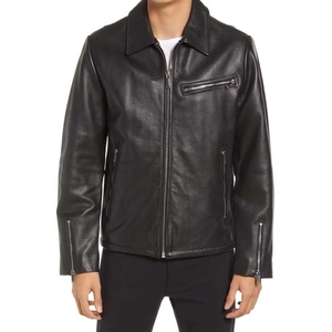 PIHA SPORTS <b>Mens</b> 2026 New Stylish Design Black Brown Real Soft Leather Washed Slim Fit <b>Smart</b> Casual Waterproof Windproof <b>Jacket</b> - Product Image 3