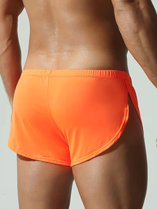 Men Knitted Solid Color Casual Loungewear Shorts Mid Rise Quick Dry Polyester Summer Wear - Product Image 5