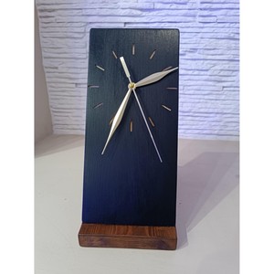 Stylish Wooden Desk <b>Clock</b> Rectangular <b>Black</b> Face Quartz Movement Needle Display Silent Non Ticking Modern Design - Product Image 4