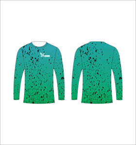 T-shirt de pêche à séchage rapide Teal à manches longues, sublimation, performance athlétique - Product Image 5