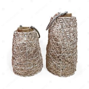 Linterna Tejida a Mano Vietrustic, Portavelas de Bambú y Ratán, Linterna Colgante Trenzada - Product Image 2
