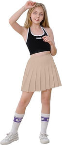 Jupe de tennis plissée sur mesure à taille haute avec poches, douce, respirante, séchage rapide, logo personnalisé, confortable, couleurs personnalisables - Product Image 3