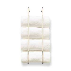 Porte-serviettes mural en laiton avec 2 barres, finition dorée, style traditionnel, support fixe pour serviettes de bain - Product Image 4