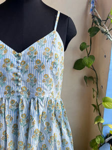 Vestido indio 100% algodón estampado a mano, túnica floral y vestido largo bordado estilo maxi informal para mujer - Product Image 2