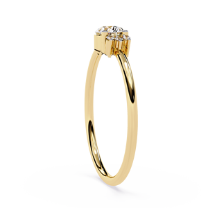 แหวนเพชรแท้ทรงหยดน้ำและทรงกลม ตัวเรือนทองคำแท้ 18K ดีไซน์เรียบหรูแบบมินิมอล เหมาะสำหรับเป็นของขวัญวันครบรอบ - Product Image 4