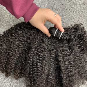 Venta al por mayor rizos birmanos mechones de pelo crudo sin procesar Virgen Natural 100% vendedores de pelo rizado birmano crudo vietnamita - Product Image 4