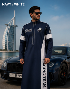 Premium Racing Team <b>Thobe</b> for <b>Men</b> Luxury Long Sleeve Modest Arabic Thawb Quick Dry Korean Nida Fabric - Product Image 6