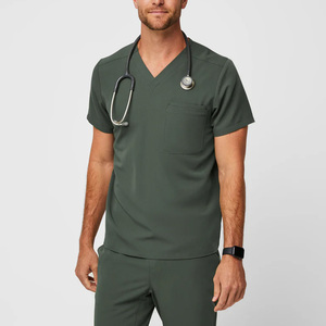Medical Uniform Men Nursing Scrub <b>Sets</b> Stretch Short Sleeve safety wear quick dry Clinic Medical Uniforms for Lab <b>Doctor</b> - Product Image 1