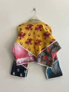 Indian Handmade Kantha Quilted Cotton <b>Jacket</b> For Women <b>Patchwork</b> Boho <b>Jacket</b> - Product Image 2