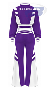 Ensemble de survêtement sportif décontracté NCNW Sorority pour femme, blanc et violet, avec manches longues, demi-zip et cordon de serrage - Product Image 2