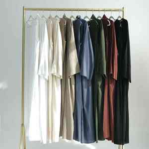 Abaya élégante vert foncé moderne pour femmes, style décontracté, Dubaï, modeste, islamique, respirante, légère, longue, robe maxi - Product Image 4