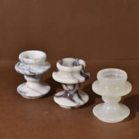 Nouveau style – Brûleur d'encens Bakhoor en jade naturel et travertin, décoratif pour la maison, en pierre beige et marbre