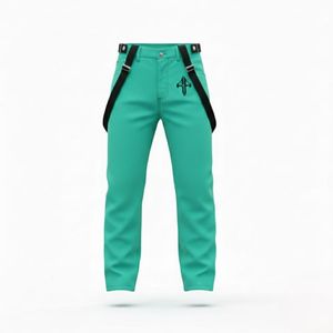 Pantalon de ski pour homme personnalisé, 2026, 100% polyester, tissu uni teint, imperméable 10 000 mm, isolation polaire 240g, fermeture auto-agrippante - Product Image 4