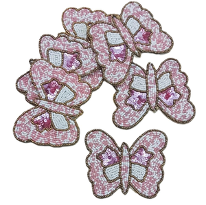 Posavasos Artesanal con Cuentas, Posavasos Bordado con Forma de Mariposa, Cubre Vasos, Mantel Individual para Mesa de Comedor, Color Personalizado - Product Image 3