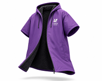 Parka de Natación con Capucha Larga Impermeable Unisex Personalizada, Bata de Cambio de Secado Rápido, Chaqueta de Surf de Manga Corta con Cremallera Completa, OEM
