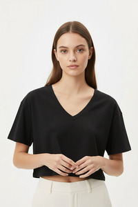 Wholesale Summer Fashion Women's <b>Crop</b> <b>Tops</b> Tshirts Custom Personalized Printing logo Casual Cotton Exposed Navel T-shirts - Product Image 1