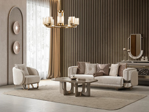 Luxury Solid Teak <b>Wood</b> <b>Sofa</b> Set Modern Glam Cream Velvet 3 2 1 1 Seater Gold <b>Frame</b> <b>Sofa</b> Coffee Table Villa Living Room Furniture - Product Image 2