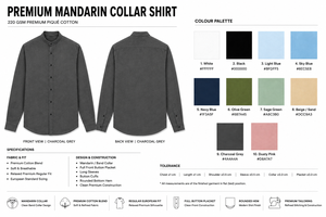 เสื้อเชิ้ตผู้ชายพรีเมียม 140 GSM คอจีน แบบเป็นทางการ |   เสื้อเชิ้ตแขนยาวผ้าฝ้ายแท้ 100% ย้อมเส้นด้ายทั้งตัว ระบายอากาศได้ดี ผลิตตามแบบ ODM - Product Image 5